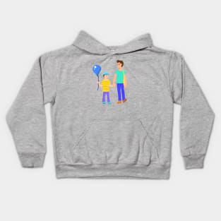 Father and Son Walking Kids Hoodie